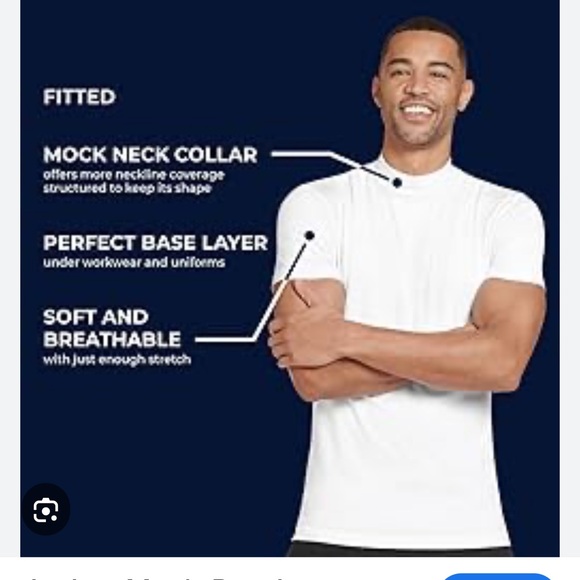 NWT Jockey COTTON STRETCH RIBBED MOCK NECK Classic White Men's SHIRT, XL - Picture 2 of 7